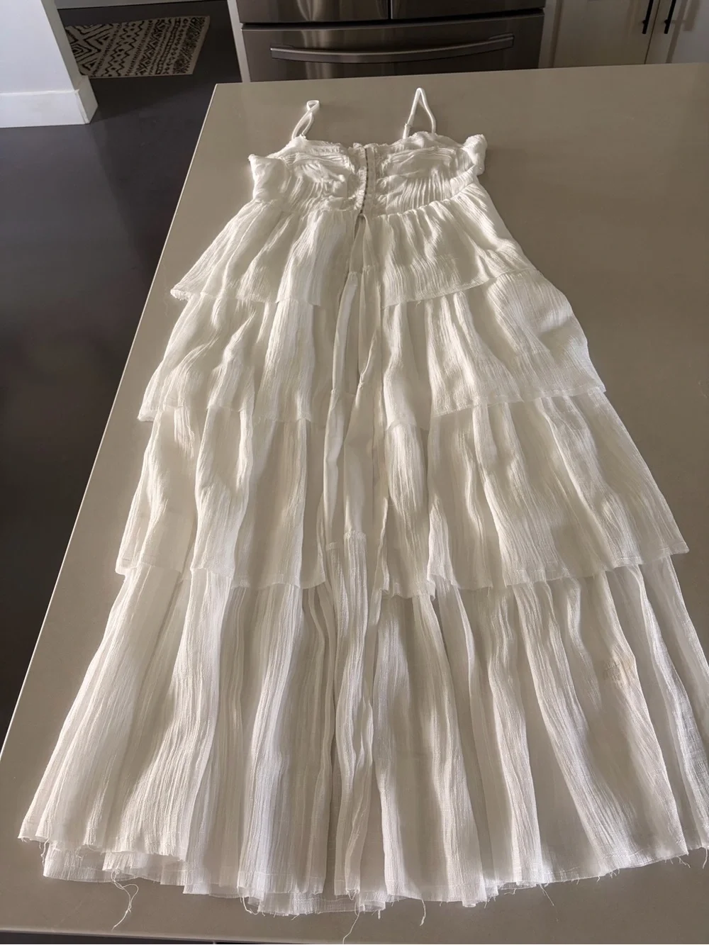 Vici White Tiered Maxi Corset Dress